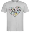 Мужская футболка Мама серце з компліментів Серый фото