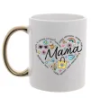Чашка с цветной ручкой Мама серце з компліментів Золото фото