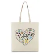 Эко-сумка Мама серце з компліментів Бежевый фото