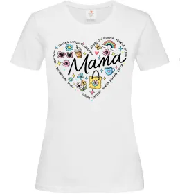 Женская футболка Мама серце з компліментів Белый фото