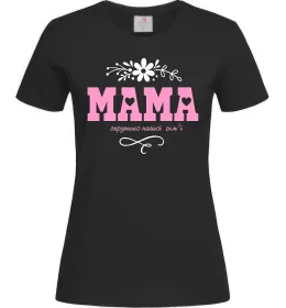 Женская футболка Мама серденько Черный фото