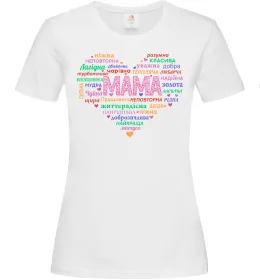 Женская футболка Мама прикметники Белый фото