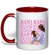 Чашка с цветной ручкой Мама Матуся Красный фото