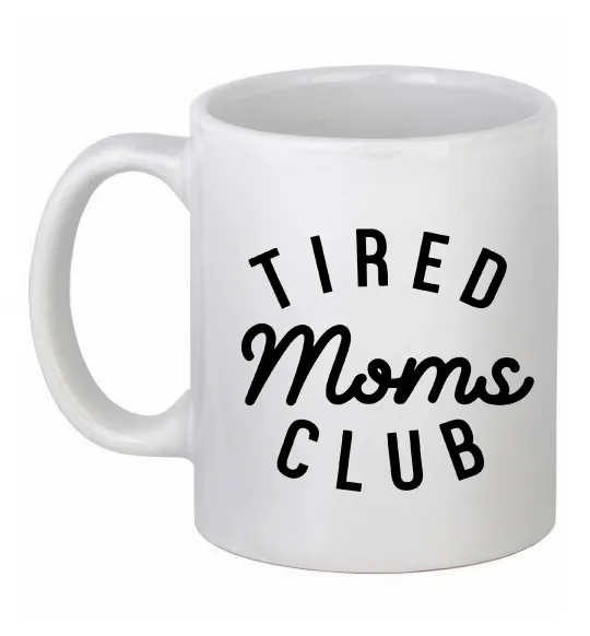 Чашка керамічна Tired moms club Білий фото
