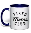 Чашка з кольоровою ручкою Tired moms club Глибокий темно-синій фото