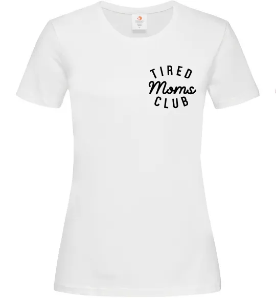 Жіноча футболка Tired moms club Білий фото
