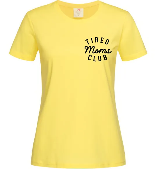 Жіноча футболка Tired moms club Лимонний фото