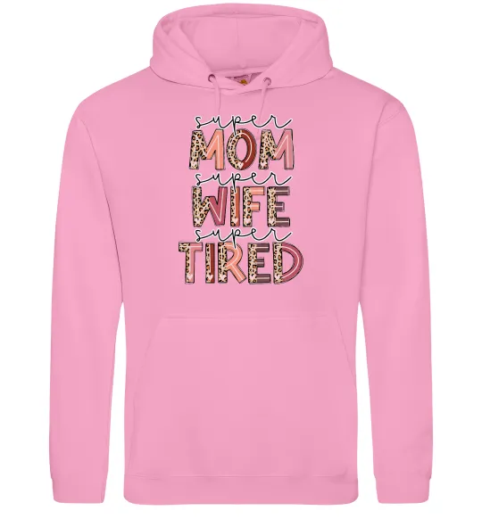 Жіноча толстовка (худі) Super mom super tired Рожевий фото