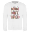 Світшот Super mom super tired Білий фото