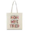 Еко-сумка Super mom super tired Бежевий фото