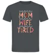 Чоловіча футболка Super mom super tired Графіт фото
