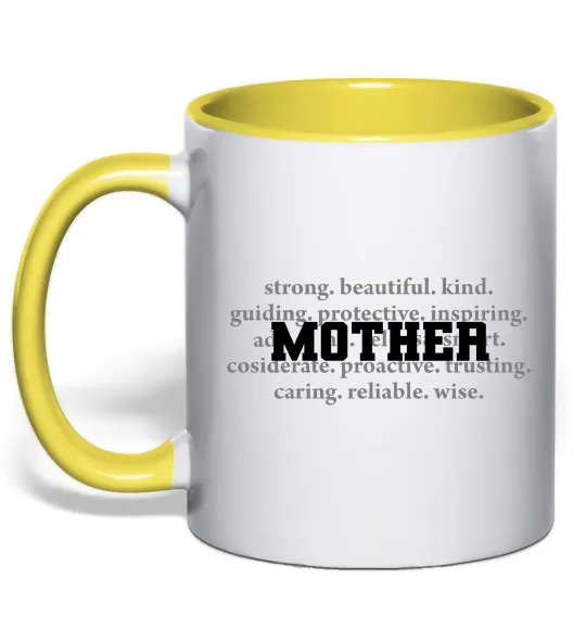 Чашка с цветной ручкой Mother Лимонный фото