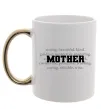 Чашка с цветной ручкой Mother Золото фото