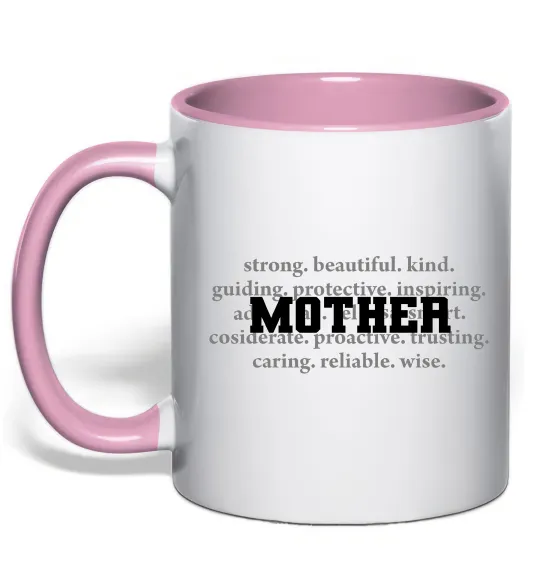 Чашка с цветной ручкой Mother Нежно розовый фото