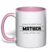 Чашка с цветной ручкой Mother Нежно розовый фото