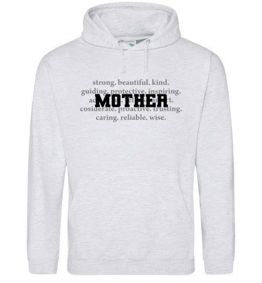 Женская толстовка (худи) Mother Серый меланж фото