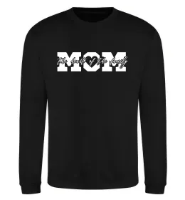Свитшот Mom heart of family Черный фото