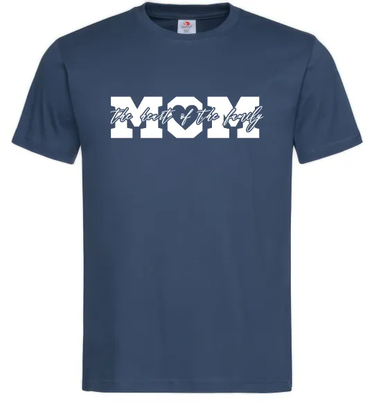 Мужская футболка Mom heart of family Темно-синий фото