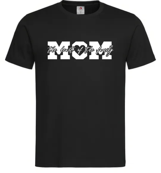 Мужская футболка Mom heart of family Черный фото