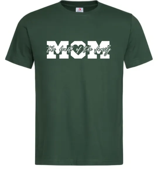 Мужская футболка Mom heart of family Темно-зеленый фото