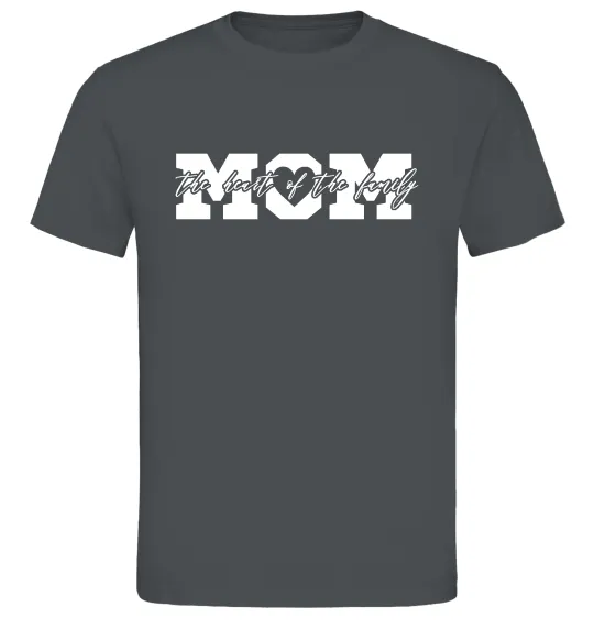 Мужская футболка Mom heart of family Графит фото