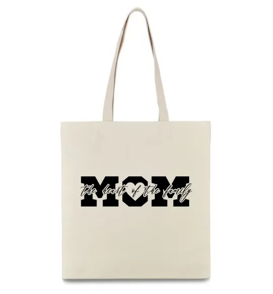 Эко-сумка Mom heart of family Бежевый фото