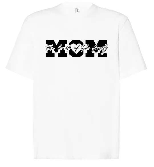 Футболка Оверсайз Mom heart of family Белый фото