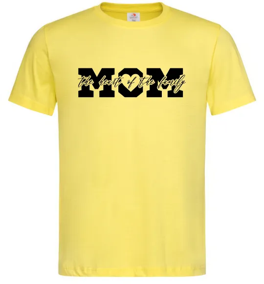 Мужская футболка Mom heart of family Лимонный фото