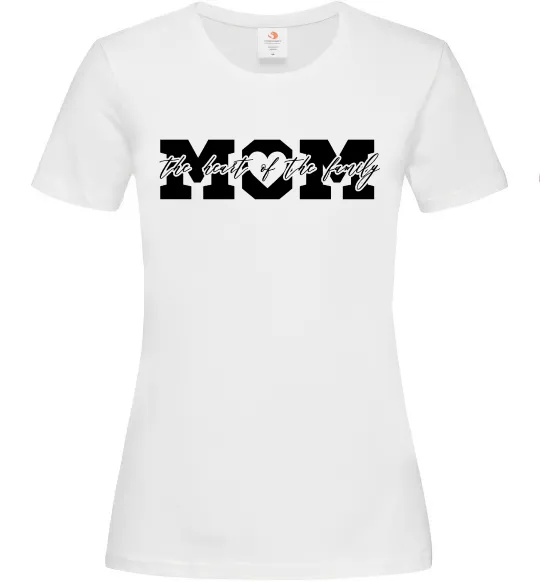 Женская футболка Mom heart of family Белый фото