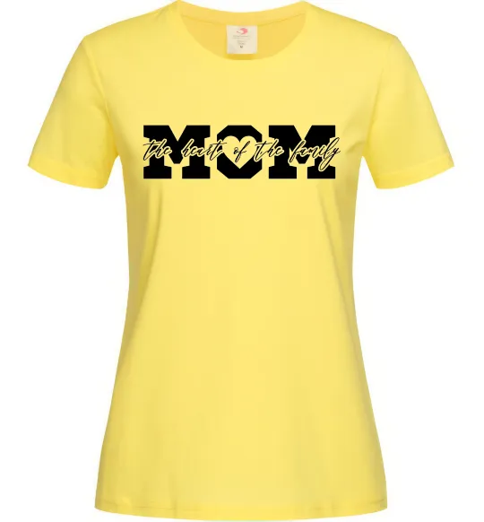 Женская футболка Mom heart of family Лимонный фото