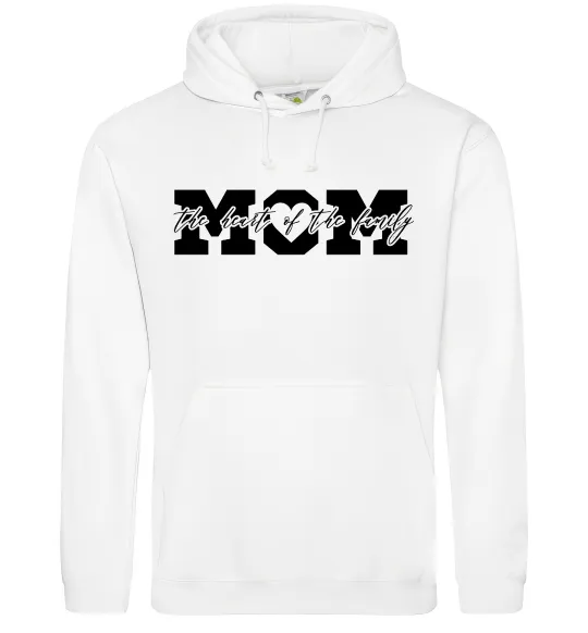 Женская толстовка (худи) Mom heart of family Белый фото