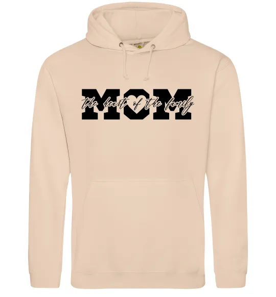 Женская толстовка (худи) Mom heart of family Песочный фото