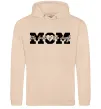 Женская толстовка (худи) Mom heart of family Песочный Женская толстовка (худи) Mom heart of family Песочный фото