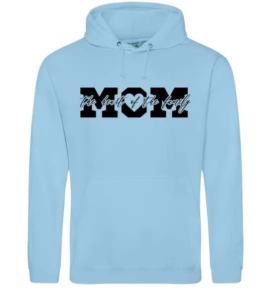 Женская толстовка (худи) Mom heart of family Голубой фото