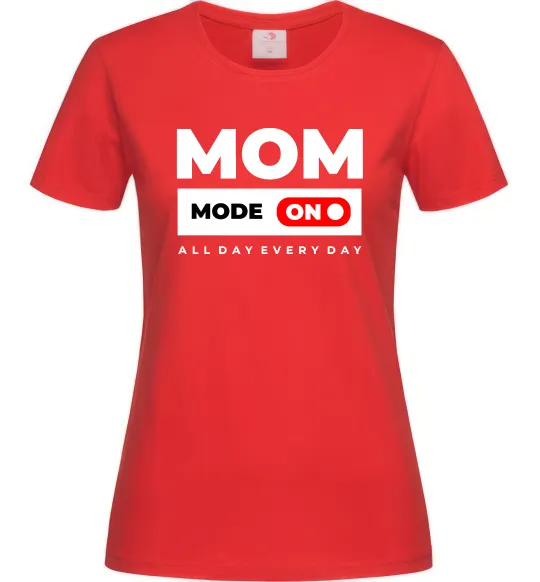 Женская футболка Mom mode on Красный фото