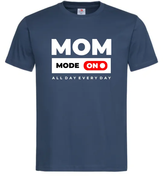 Мужская футболка Mom mode on Темно-синий фото