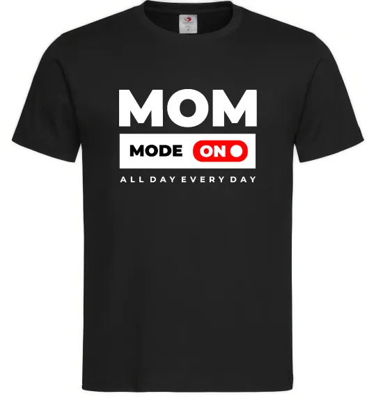 Мужская футболка Mom mode on Черный фото