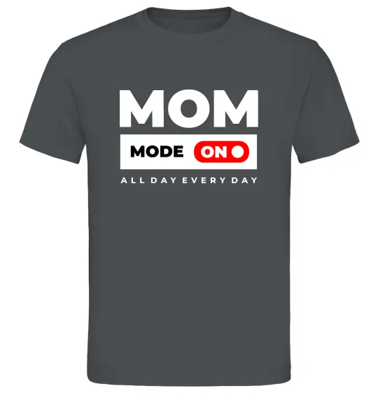 Мужская футболка Mom mode on Графит фото