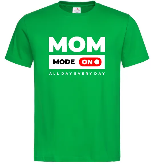 Мужская футболка Mom mode on Зеленый фото