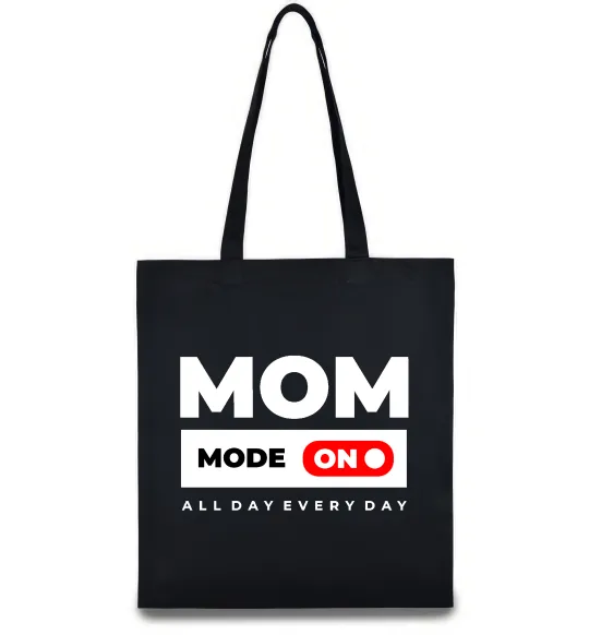 Эко-сумка Mom mode on Черный фото