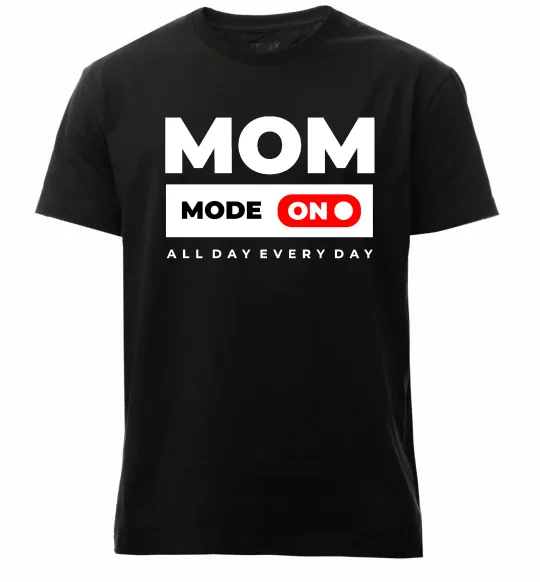Мужская премиум футболка Mom mode on Черный фото