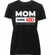 Женская премиум футболка Mom mode on Черный фото