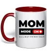 Чашка с цветной ручкой Mom mode on Красный Чашка с цветной ручкой Mom mode on Красный фото