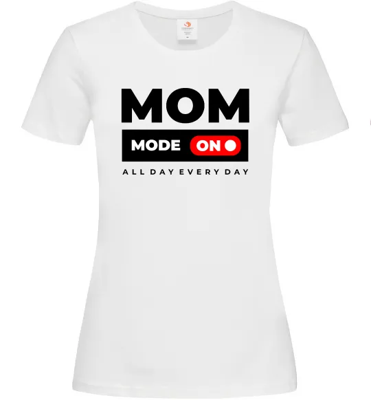 Женская футболка Mom mode on Белый фото