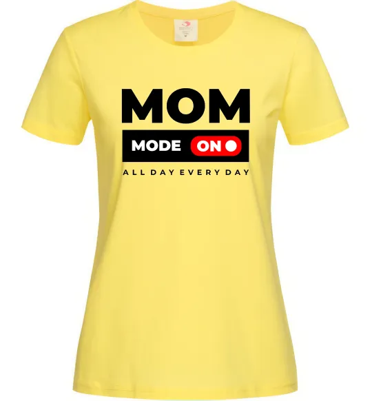 Женская футболка Mom mode on Лимонный фото
