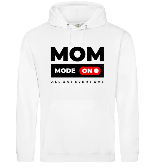 Женская толстовка (худи) Mom mode on Белый фото