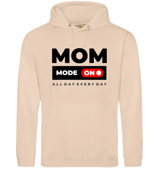 Женская толстовка (худи) Mom mode on Песочный фото