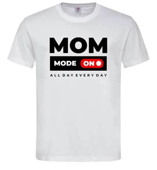 Мужская футболка Mom mode on Белый фото