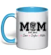 Чашка с цветной ручкой Mom est Голубой фото