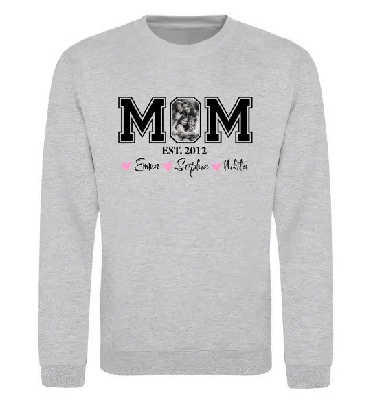 Свитшот Mom est Серый меланж фото
